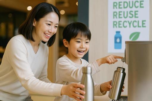 商業施設の無料給水ステーション給水機 商業施設の無料給水ステーション給水機の写真