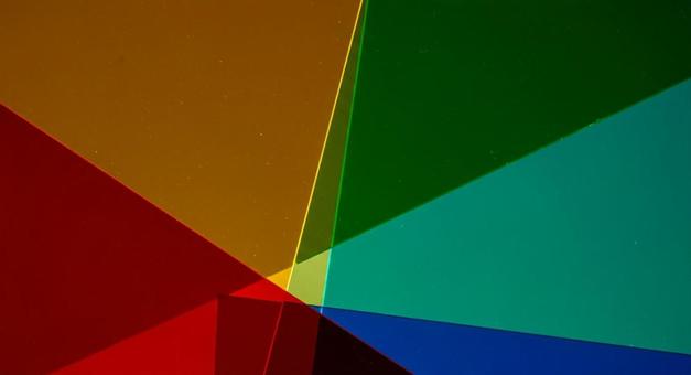 半透明アクリルシート重ねの幾何学的模様 半透明アクリルシート重ねの幾何学的模様の写真