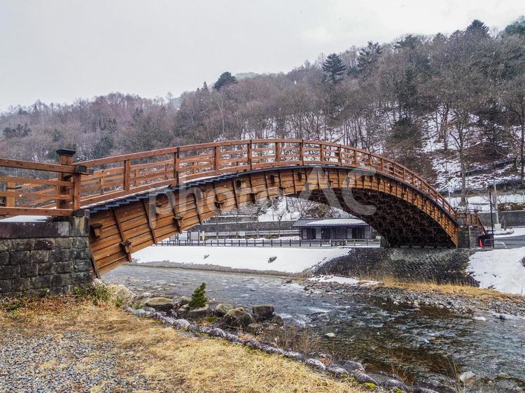 【長野県】奈良井宿・木曽の大橋 木曽の大橋,奈良井宿,中山道の写真素材
