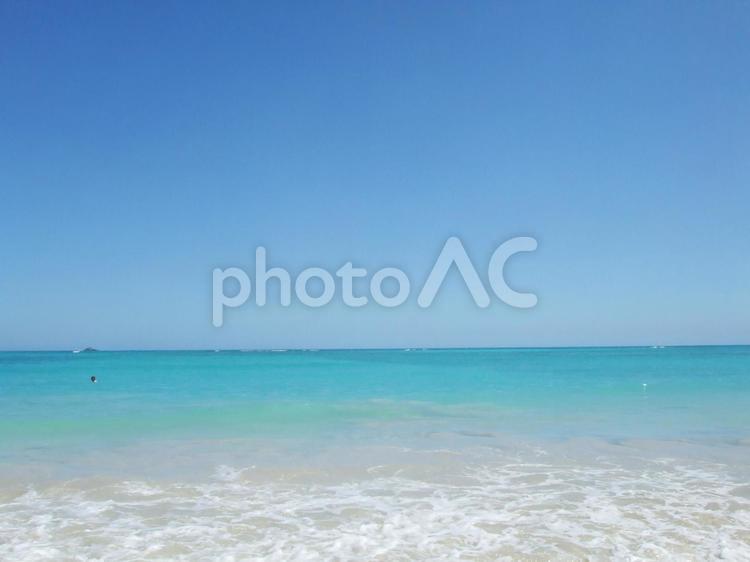 ハワイの空と海 背景,海,空の写真素材