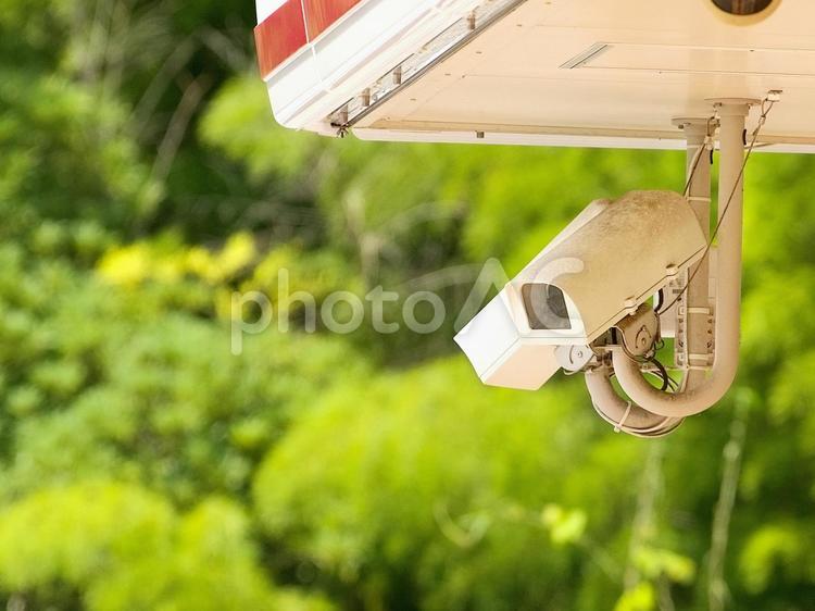 店舗前の防犯カメラ 防犯カメラ,録画,犯罪防止の写真素材