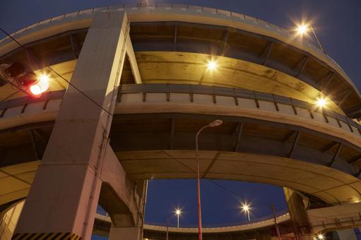 千本松大橋　めがね橋　夜景 千本松大橋,めがね橋,大正の写真素材