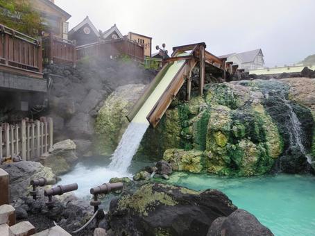 草津温泉の湯畑 草津温泉,湯畑,温泉街の写真素材