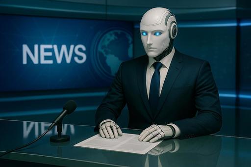 AIロボットのニュースキャスター AIロボットのニュースキャスターの写真