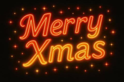 Merry Xmasのタイトル文字 Merry Xmasのタイトル文字の写真
