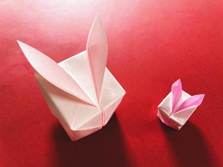 Origami work (Family and child balloon rabbits) 3, JPG Origami work (Family and child balloon rabbits) 3, JPG