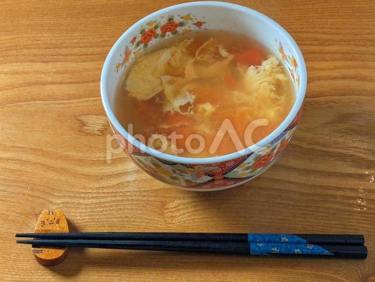 トマトと大豆の卵スープ スープ,汁物,トマトの写真素材