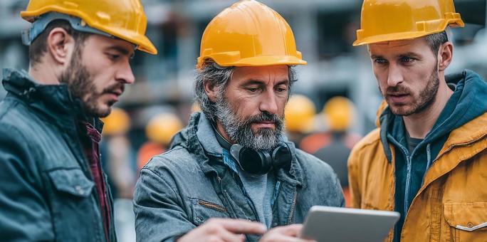 建設現場を支えるプロフェッショナルチームの写真