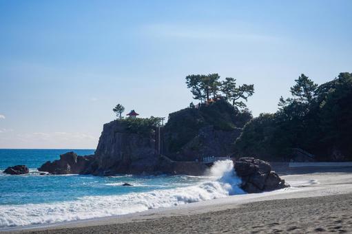 波が打ち寄せる桂浜 波が打ち寄せる桂浜 桂浜,高知,坂本龍馬の写真素材