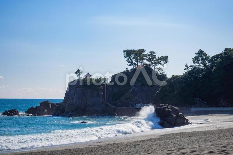 波が打ち寄せる桂浜 桂浜,高知,坂本龍馬の写真素材