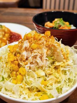 蒸し鶏サラダ 蒸し鶏,サラダ,キャベツの写真素材