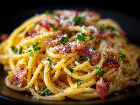 ベーコン入りパスタの写真