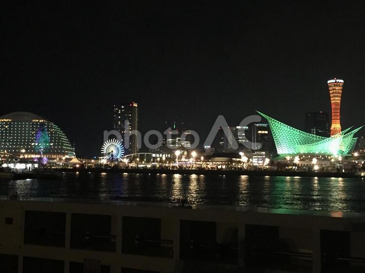 港、神戸の夜景 都市,建築,橋の写真素材