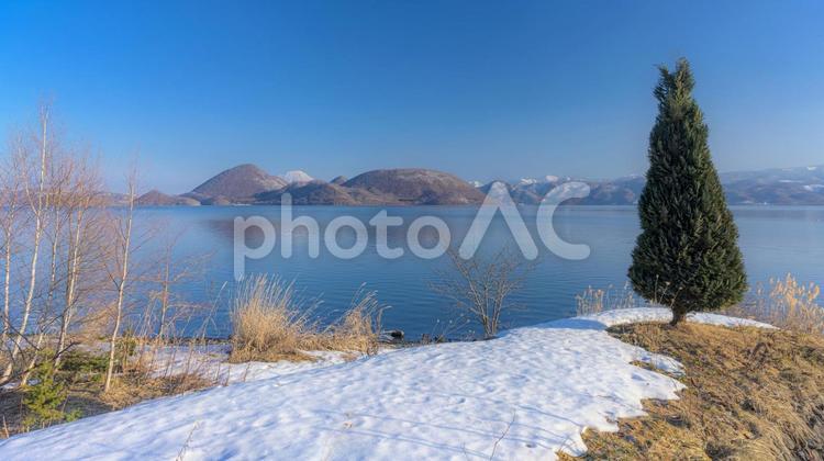 北海道・壮瞥町 冬の洞爺湖の風景 日本,絶景,風景の写真素材