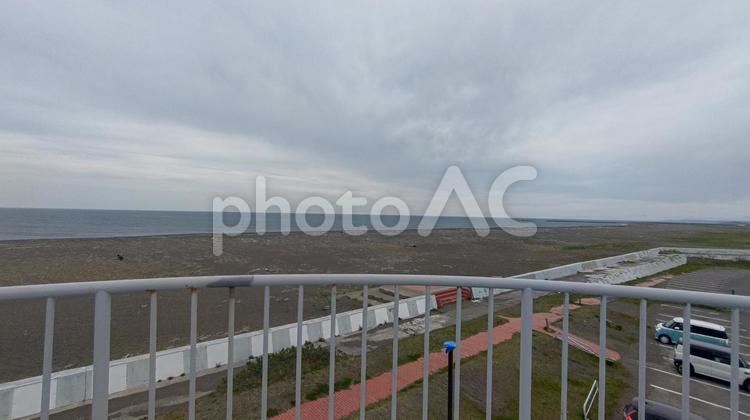 旅行先での写真 海,曇天,風景の写真素材