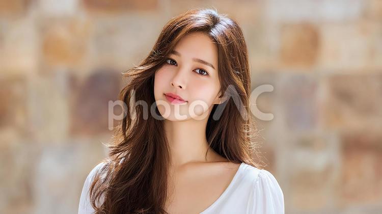透明感あふれる女性のクローズアップ 人物,女性,日本人の写真素材