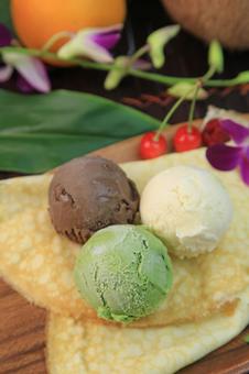 Photo, ice cream, ice, matcha, 