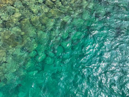 上空から見た海面 海面,海の底,底の写真素材