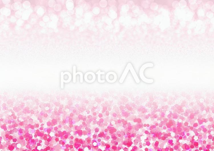 ラメ風の5角形とボケ　フレーム素材（ピンク） ラメ,ボケ,ピンクの写真素材