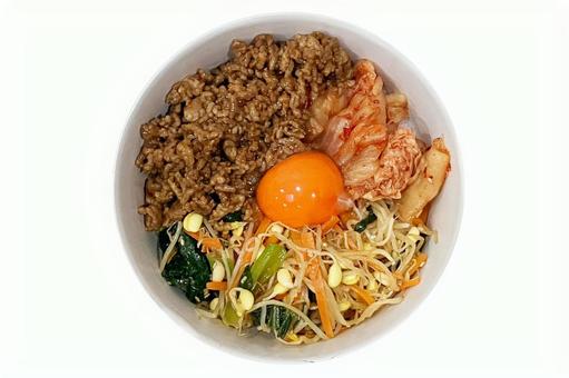 ビビンバ ビビンバ,ひき肉,玉子の写真素材