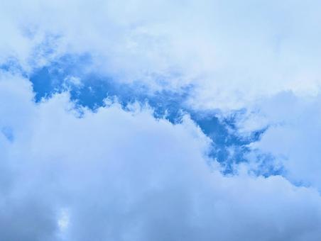 Photo, vacía, cielo azul, nube, 