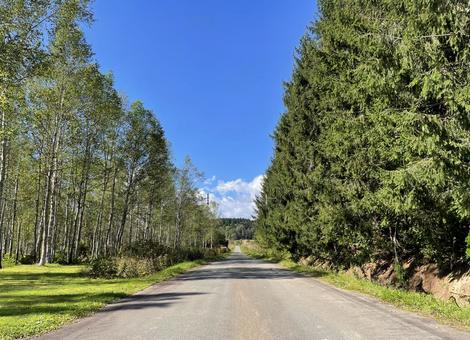 北海道の道路14(幌加内町) 北海道の道路14(幌加内町) 北海道,道路,直線の写真素材