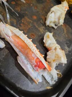 焼き蟹 ホットプレート,蟹,焼きがにの写真素材