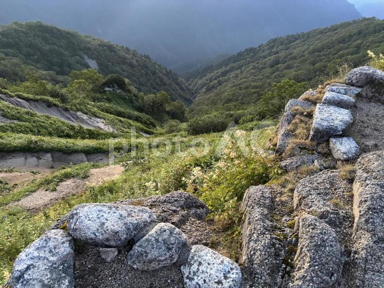 燕山荘からの景色 北アルプス,自然,景色の写真素材