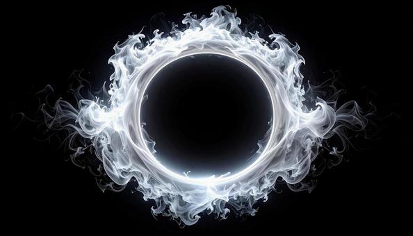 白い炎の円環アート 白い炎の円環アートの写真