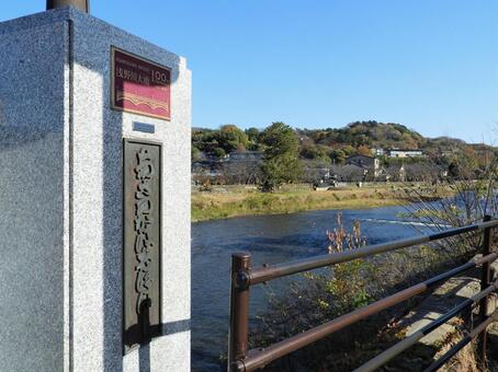 浅野川と浅野川大橋銘板 浅野川,浅野川大橋,銘板の写真素材