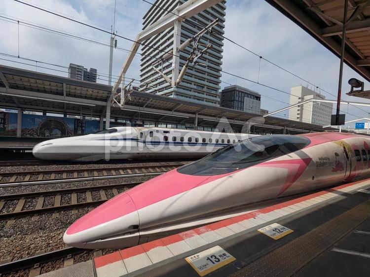 700系と並ぶ500系新幹線（コラボ） 新幹線,こだま,500系の写真素材