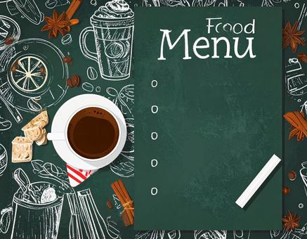 カフェや飲食店の黒板メニューイメージの写真