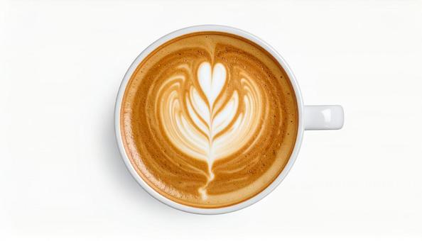ラテアートが美しいホットコーヒー ラテアートが美しいホットコーヒーの写真