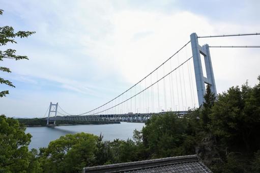 Shimotsui Seto Bridge seen from Anaba Inari Shrine, JPG Shimotsui Seto Bridge seen from Anaba Inari Shrine, JPG