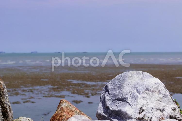 波打ち際の石 石,海,海岸の写真素材