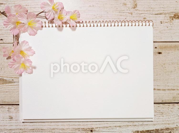木目フレーム　桜　イメージ素材④ 木目,花,桜の写真素材