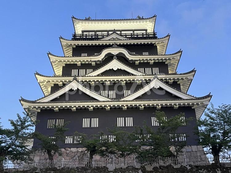 【風景写真】福山城が見える風景 福山城,天守閣,お城の写真素材