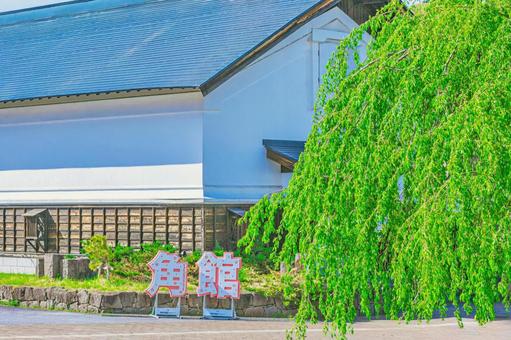初夏の秋田県仙北市角館駅前の風景 角館,駅,駅前の写真素材