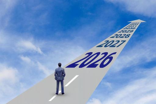 2026年から未来を望むビジネスパーソン 2026年,未来,目標の写真素材