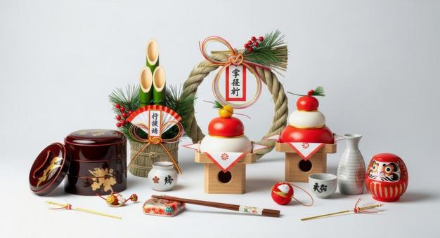 日本のお正月飾りセット 日本のお正月飾りセット の写真