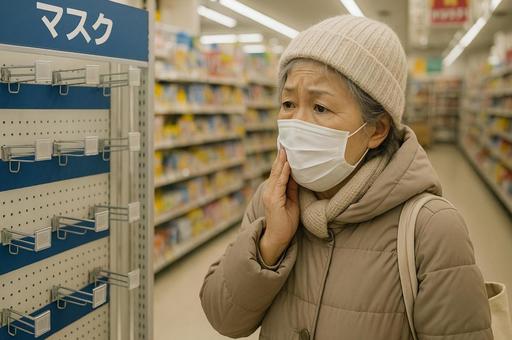 マスク不足に悩む高齢者 マスク不足に悩む高齢者の写真