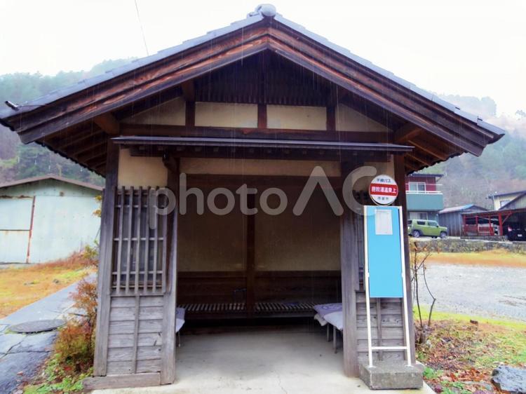 長野県　鹿教湯温泉上バス停 長野県,上田市,鹿教湯温泉の写真素材