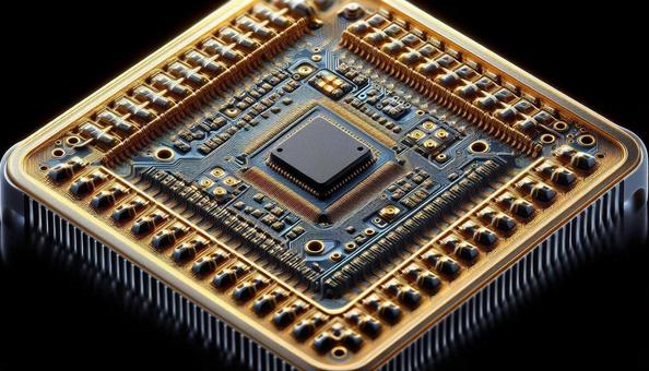 AI半導体のマイクロチップ極接写 AI半導体のマイクロチップ極接写の写真
