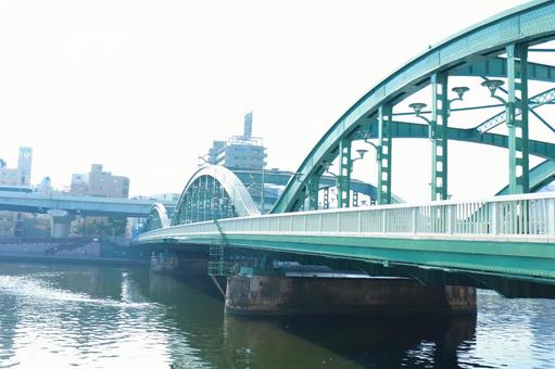 厩橋と隅田川 厩橋,台東区,東京の写真素材