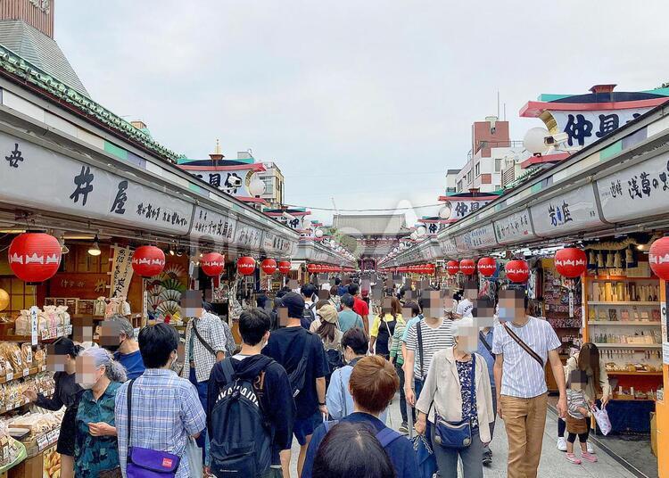 東京風景・浅草仲見世 浅草仲見世,伝法院通,東京都の写真素材