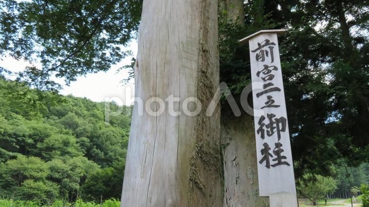 諏訪大社　上社　前宮　二之御柱 諏訪大社,上社,前宮の写真素材