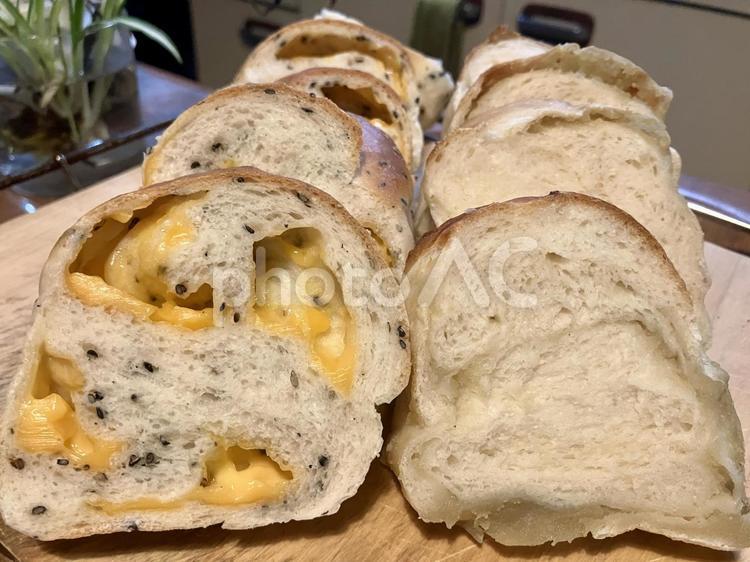 ミニ食パン パン,手作りパン,食パンの写真素材