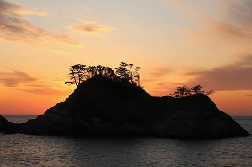 堂島的日落, 斜陽, 堂島日落, 堂島, JPG