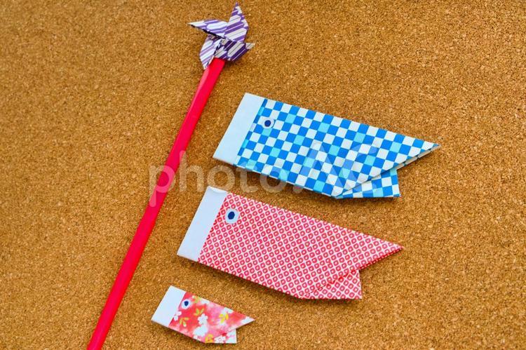 こいのぼり　折り紙　origami こいのぼり,コイノボリ,鯉のぼりの写真素材