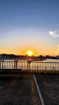 夕暮れの公園 夕暮れの公園の写真